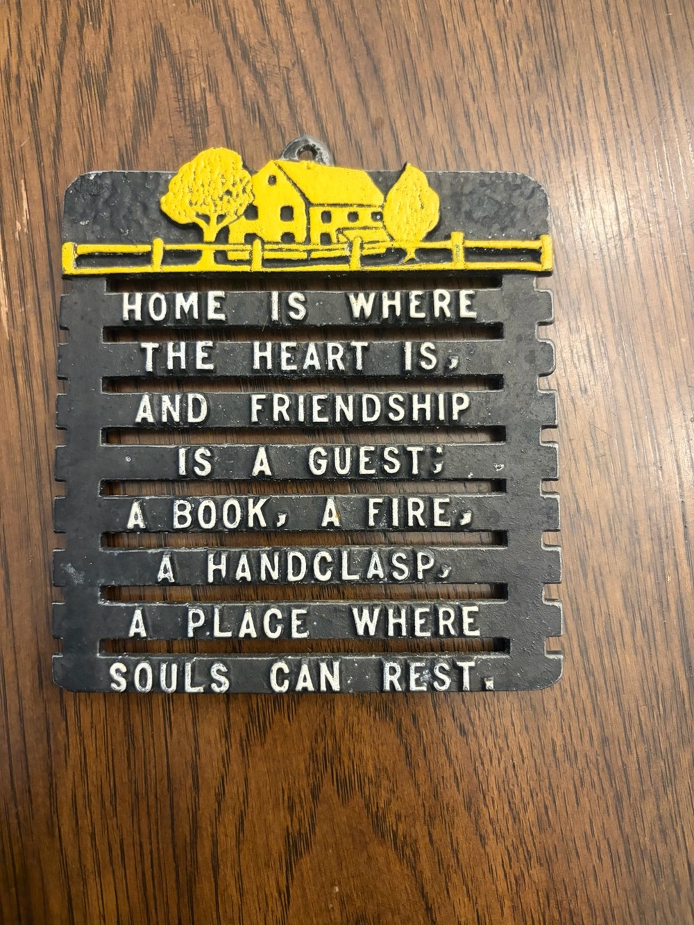 Yellow & Black Home Plaque Wall Decor - Inspirational Quote
